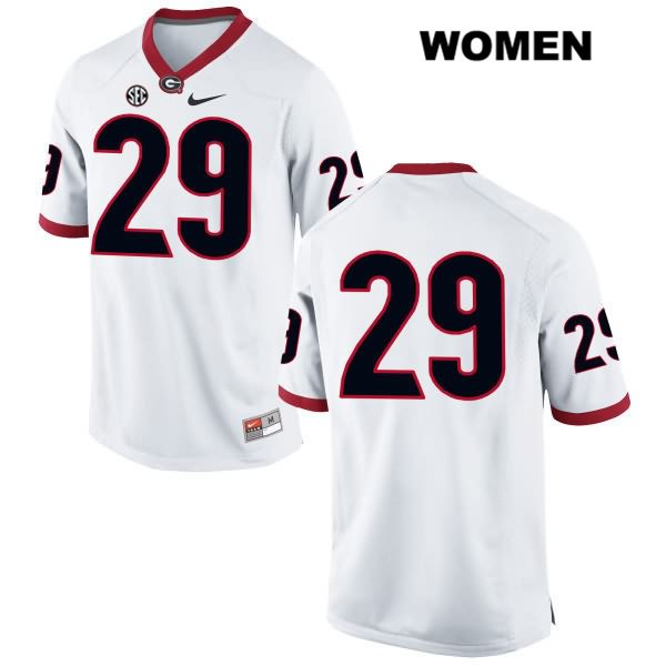 Georgia Bulldogs Women's Christopher Smith #29 NCAA No Name Authentic White Nike Stitched College Football Jersey ENV4856BS
